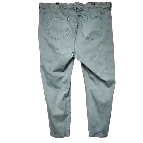 Morgan & Walker Size 22 Pants Jeans Azure Blue Crop Stretch - Picture 2 of 5